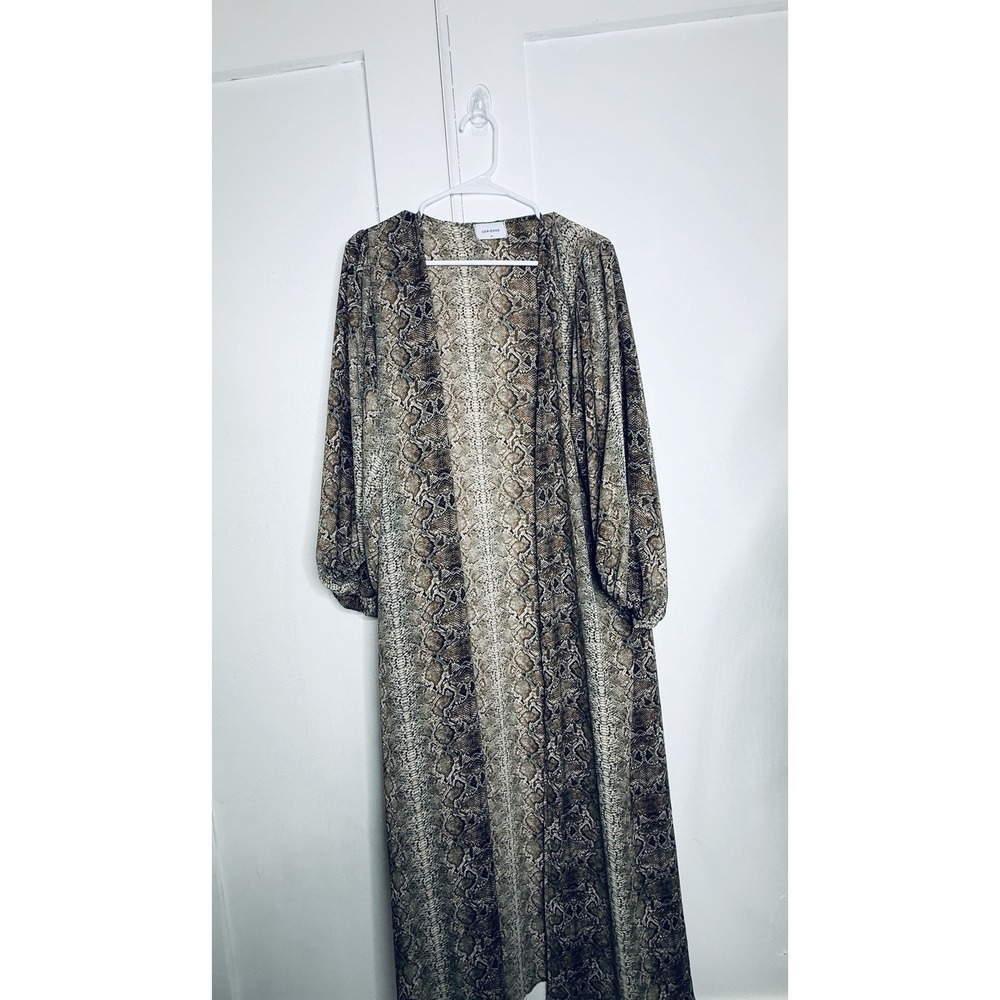 ADRIENNE MediumFull Length Kimono Duster Snake Animal Balloon Sleeves Boho